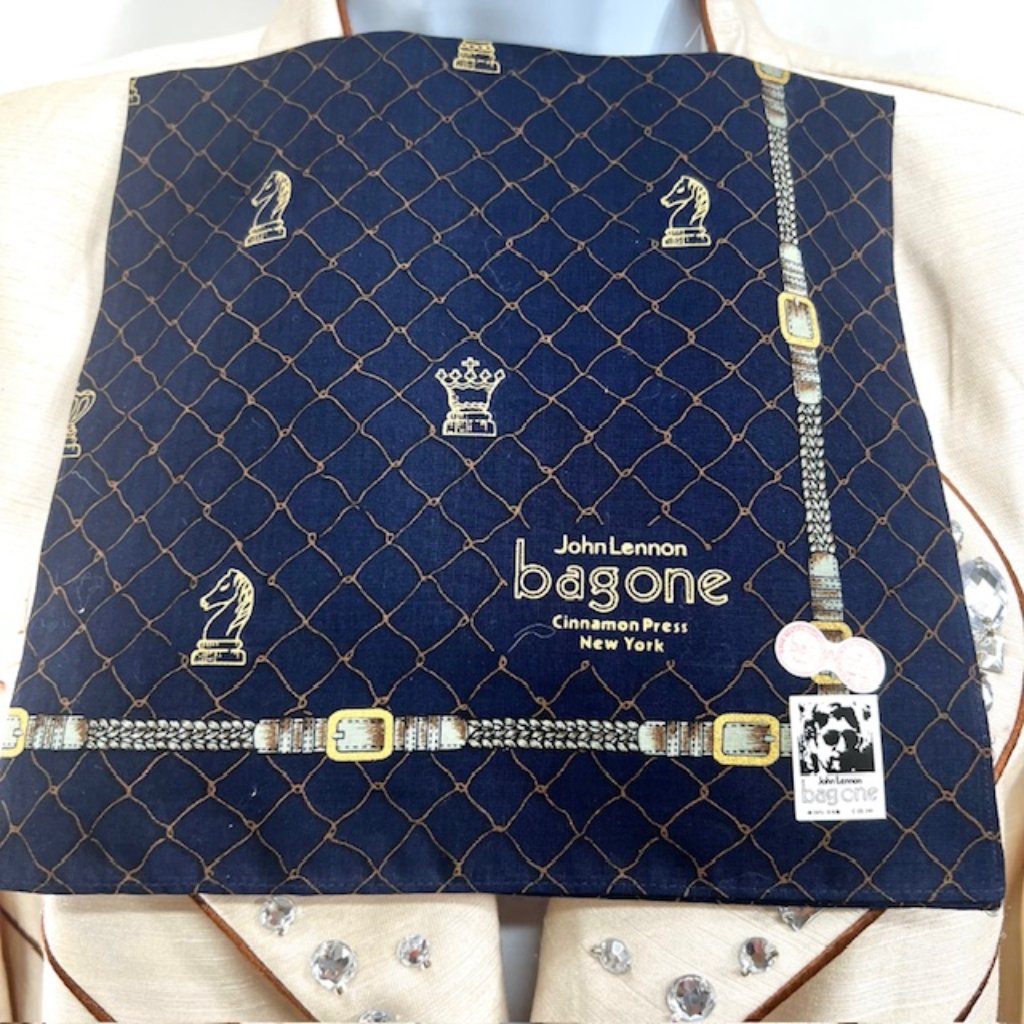 New Classic John Lennon Bagone Ny Men Handkerchief Cotton 18"Navy Bluecheck (88